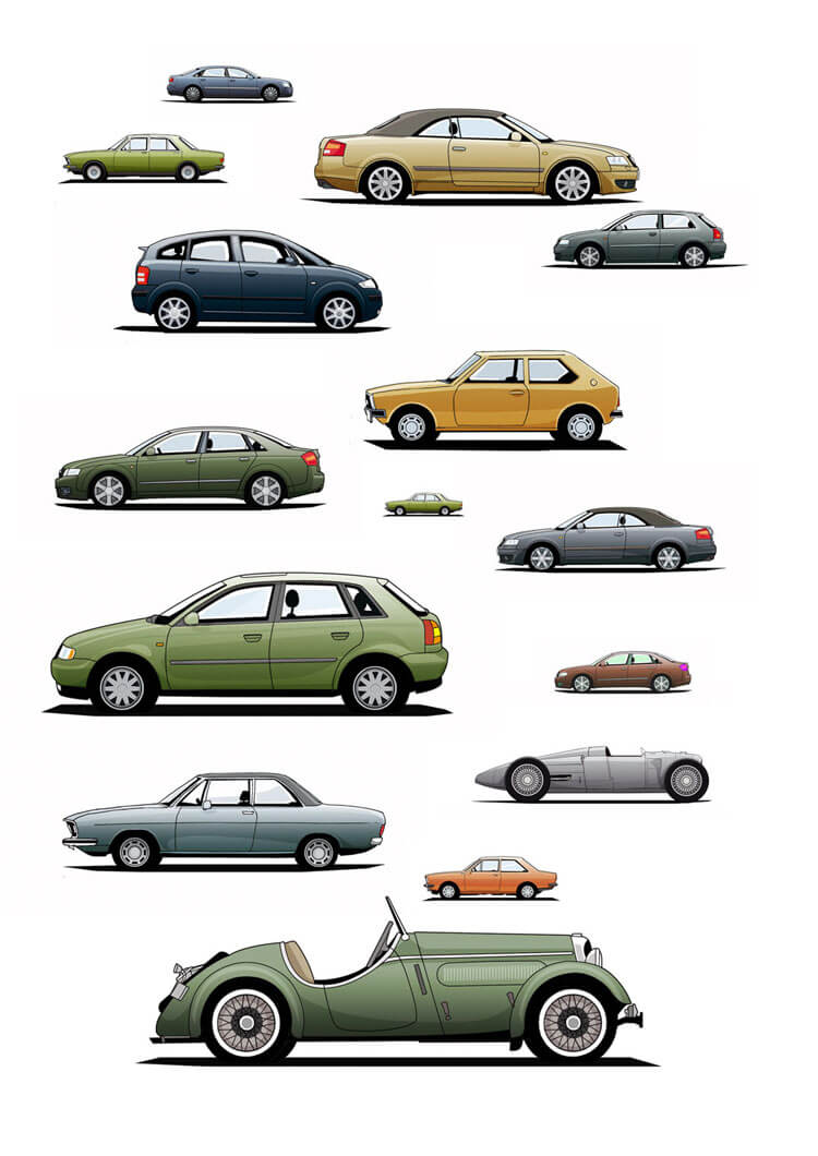 Illustration für Audi-Markenbuch