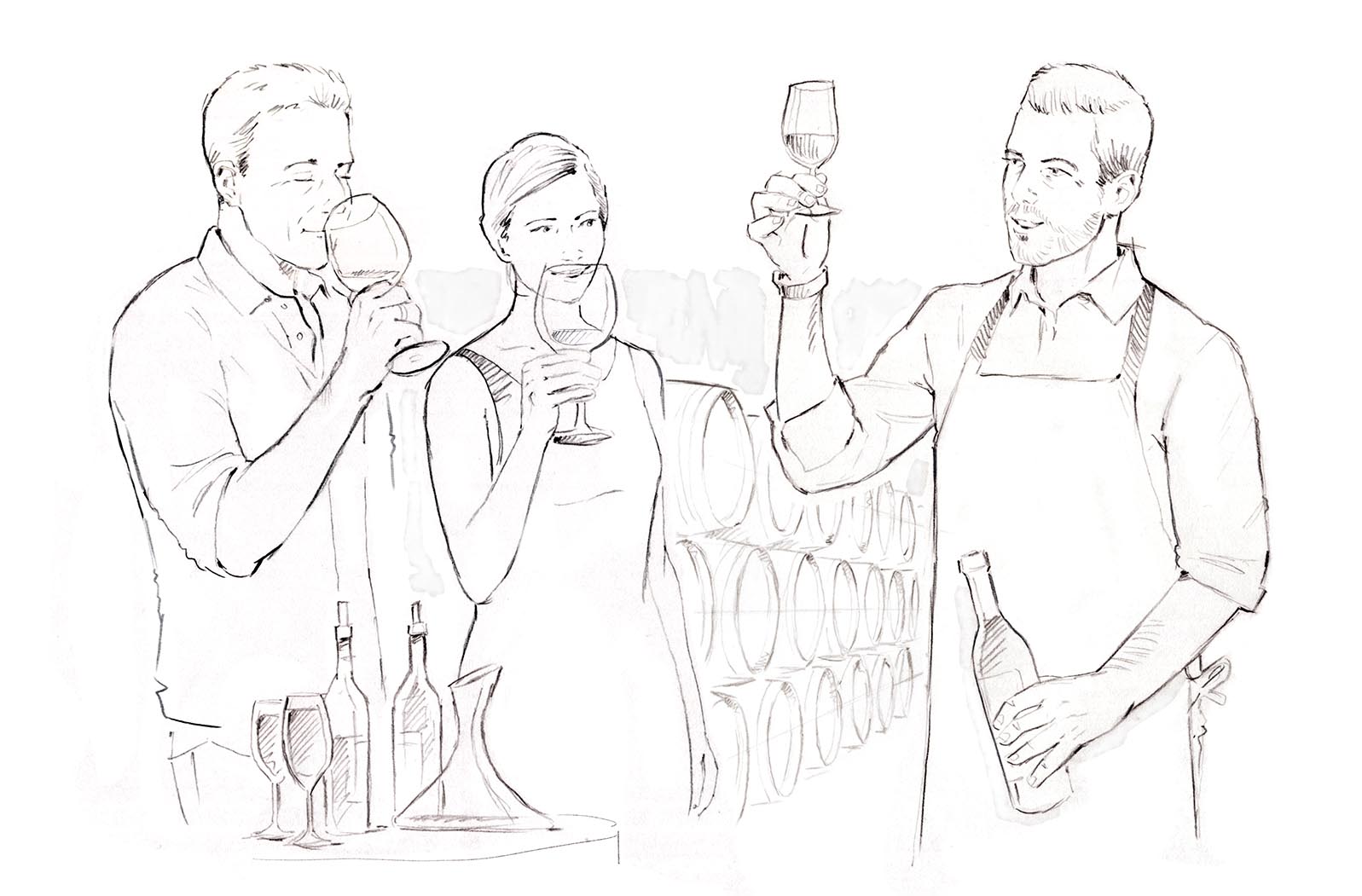 Der Hauptgewinn: eine Weinprobe inkl. Sommelier (Illustration)